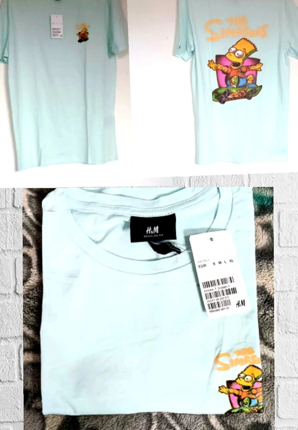 H&M Back printed T-shirts🍬 - M, sky Blue 