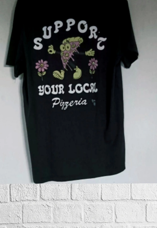 H&M Back printed (Suppore Tee)♣️ - Black , XL