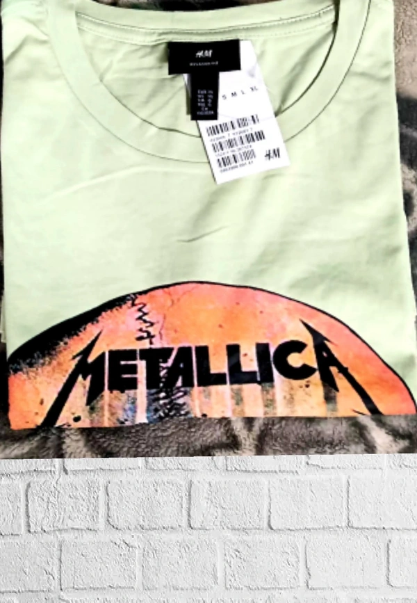 H&M Back Printed(Metallica)Tee🍈 - Green , XL