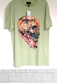 H&M Back Printed(Metallica)Tee🍈 - Green , XL