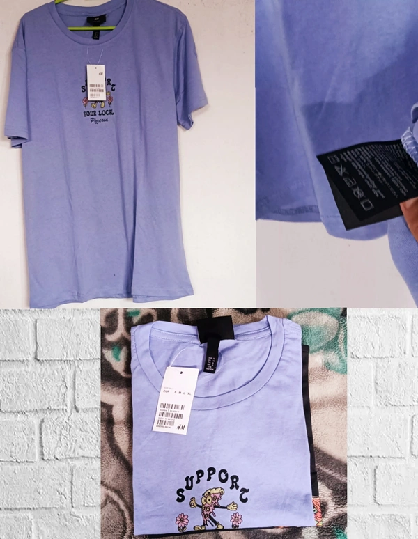 H&M Back printed (Suppore Tee)🍆 - purple , XL