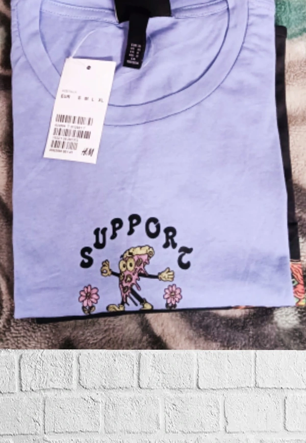 H&M Back printed (Suppore Tee)🍆 - purple , XL