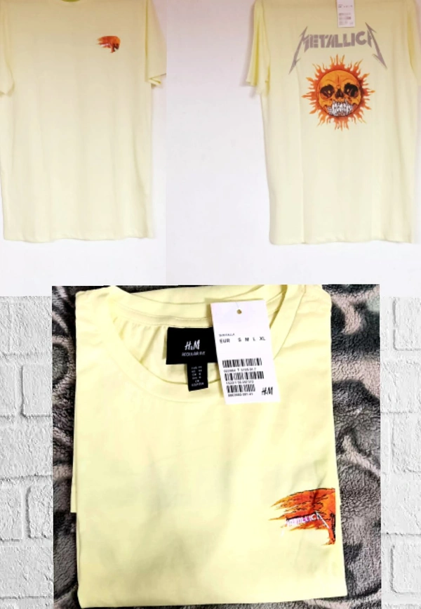 H&M Back printed(Metallica)Tee🧀 - Cream, M