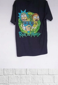 H&M Back printed T-shirts(Ricky And Morty)Tee♣️ - Black , M