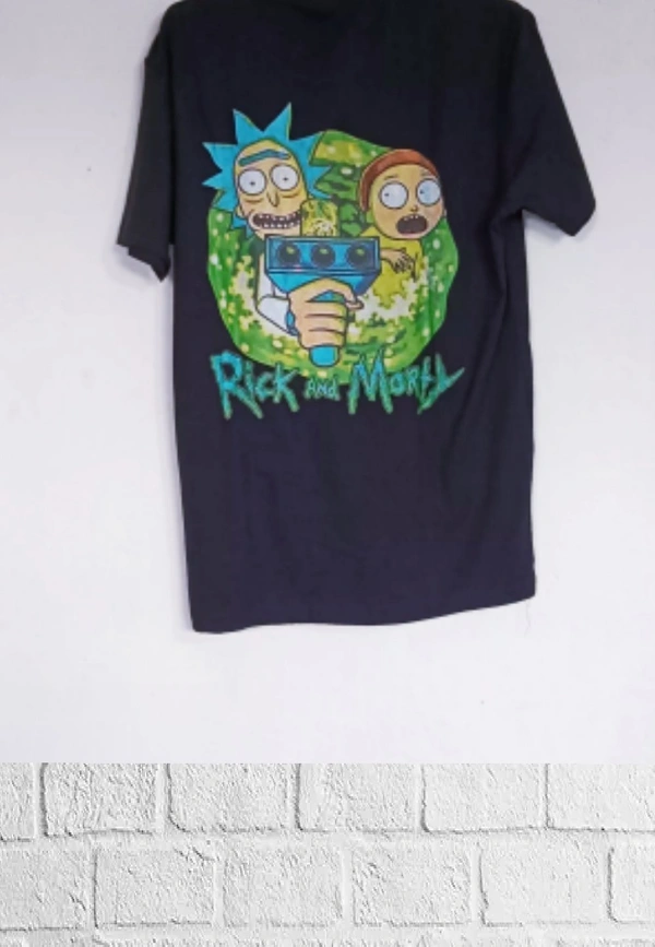 H&M Back printed T-shirts(Ricky And Morty)Tee♣️ - Black , M