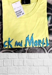 H&M Back printed T-shirts(Ricky n Morty)🥑 - Neon , M