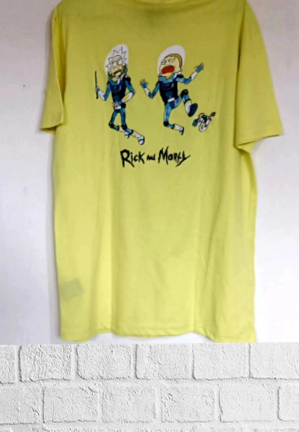 H&M Back printed T-shirts(Ricky n Morty)🥑 - Neon , M