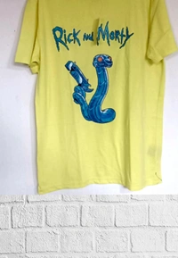 H&M Back printed T-shirts(Ricky n Morty)🥑 - Neon , M