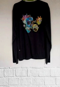 H&M Back printed full sleeve t shirts ♠️ - Black , M