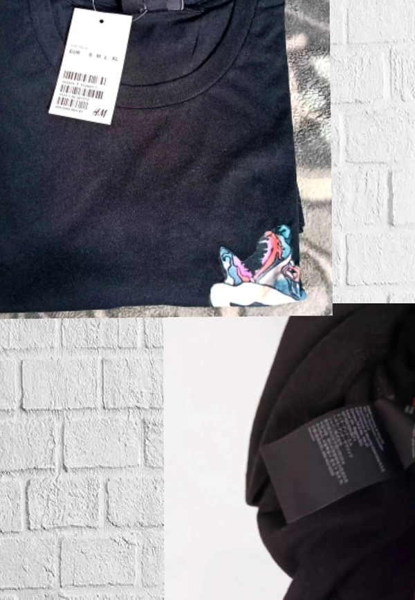 H&M Back printed T-shirts ♠️ - Black , L