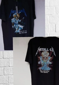 H&M Back printed(Metallica Tee)♠️ - Black , XL