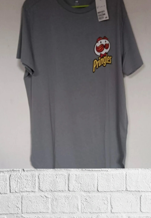 H&M Back printed(Pringles Tee)🏉 - Gray🏉, M