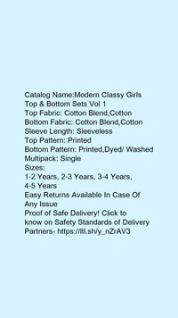 Modern Classy Girls Top & Bottom Set - yallow, 2-3years