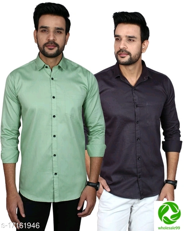 Catalog Name:*Comfy Designer Men Shirts* - green and black, XXL