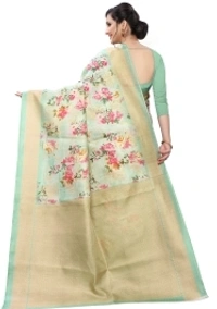 Ruchika Fashion Floral Print Bhagalpuri Khadi Silk Saree - 1, free
