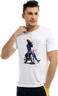 T Shirt SK SMART COLLECTION Printed Men Round Neck White T-Shirt - S, white, 2