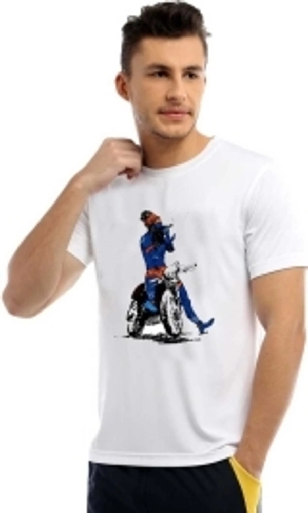T Shirt SK SMART COLLECTION Printed Men Round Neck White T-Shirt - L