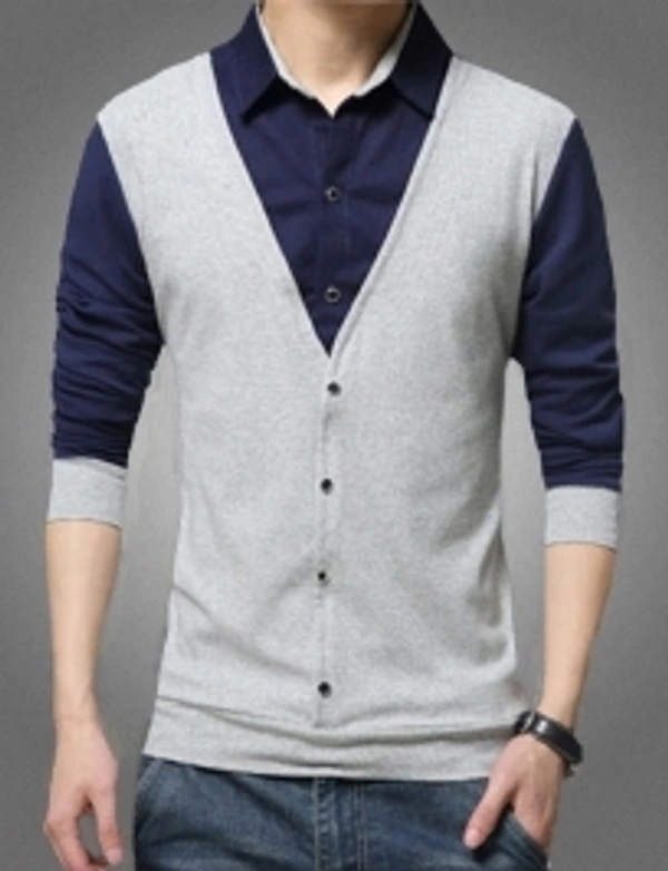 Try This Men Color Block Casual White, Black Shirt - Red, L