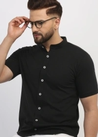 Try This Men Color Block Casual White, Black Shirt - Red, L