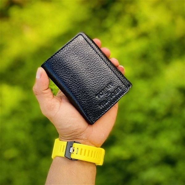 Tommy Premium Quality Wallet 100% Genuine Leather With Brand Box Packing - Black