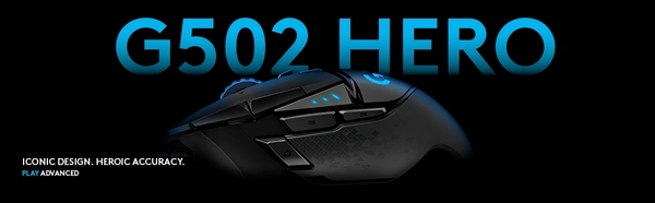 ‎Logitech G Logitech G502 Hero High Performance Wired Gaming Mouse, Hero 25K Sensor, 25,600 DPI, RGB, Adjustable Weights, 11 Programmable Buttons, On-Board Memory, PC/Mac - Black - Black