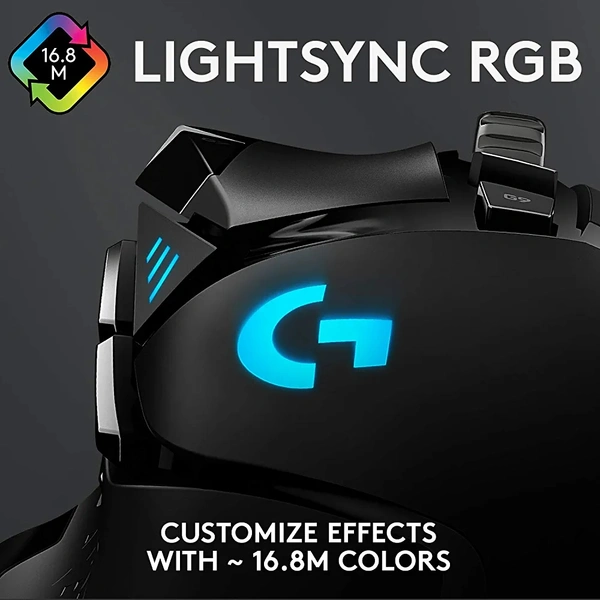 ‎Logitech G Logitech G502 Hero High Performance Wired Gaming Mouse, Hero 25K Sensor, 25,600 DPI, RGB, Adjustable Weights, 11 Programmable Buttons, On-Board Memory, PC/Mac - Black - Black