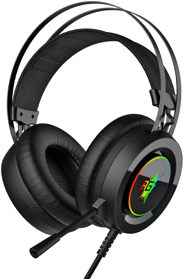 Redgear Cloak Wired RGB Wired Over Ear Gaming Headphones with Mic for PC - Black