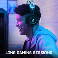 Redgear Cloak Wired RGB Wired Over Ear Gaming Headphones with Mic for PC - Black