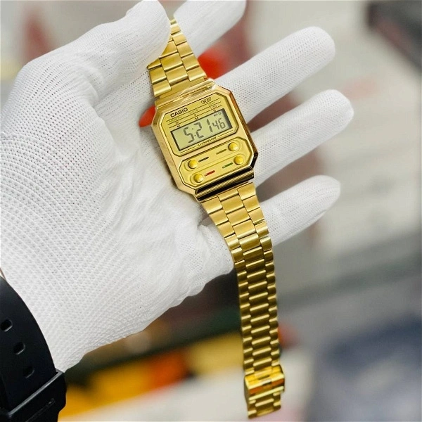 Casia G-Shack A100WEG-9ADF With High Quality Strap Best Finishing Body & Case - Gold
