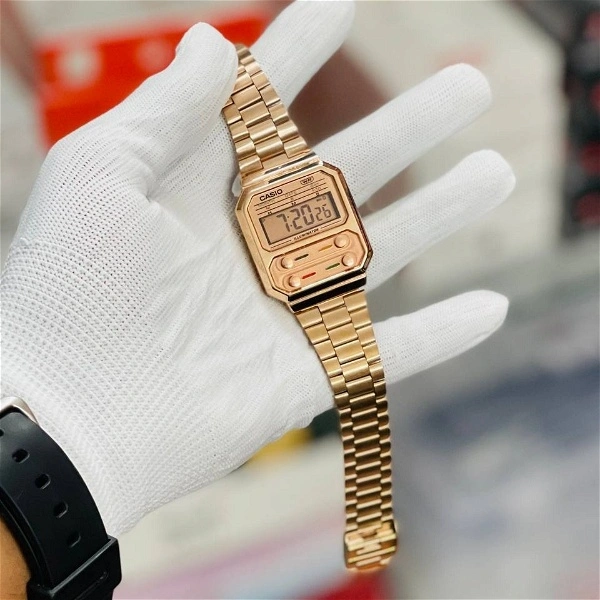 Casia G-Shack A100WEG-9ADF With High Quality Strap Best Finishing Body & Case - Rose gold