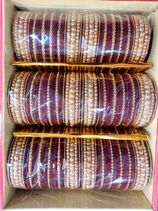 KARWACHAUTH BANGLES  - Maroon, 2.4 2.6 2.8