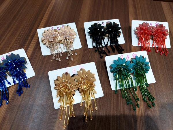 KOREAN EARRING  - Gold Pink Black Blue Green Red