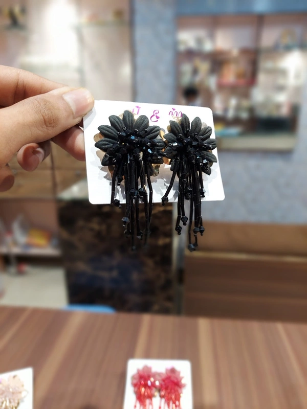 KOREAN EARRING  - Gold Pink Black Blue Green Red