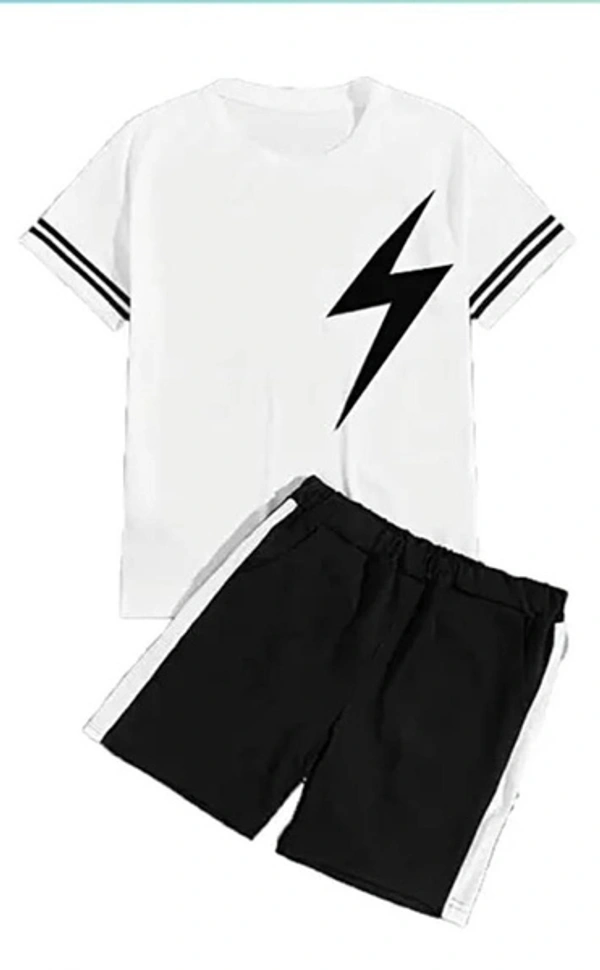DRI-FIT SOLID ACTIVE HALF SLEEVES T-SHIRT WITH SHORT - WHITE, XXL