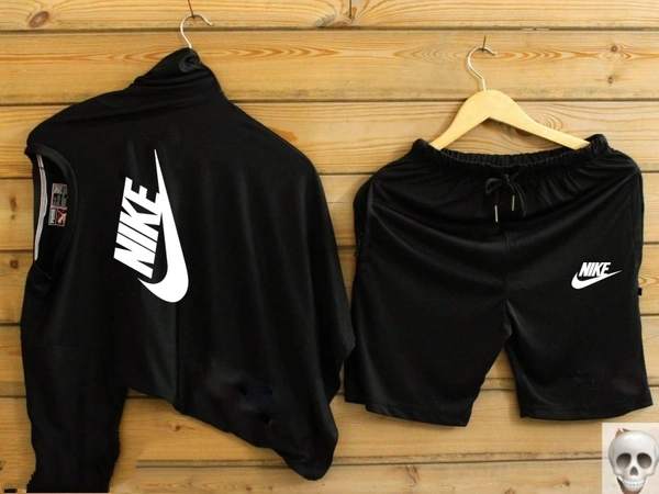 NIKE HALF SLEEVE ACTIVE T-SHIRT WITH SHORT - BLACK, M