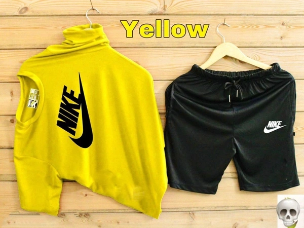 NIKE HALF SLEEVE ACTIVE T-SHIRT WITH SHORT - BLACK, M
