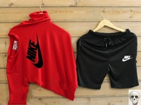 NIKE HALF SLEEVE ACTIVE T-SHIRT WITH SHORT - BLACK, M
