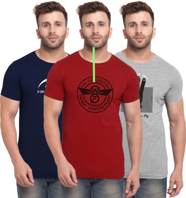 BULLMER Bullmer Printed Men Round Neck Multicolor T-Shirt - 5, XL