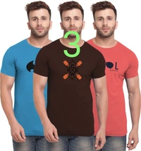 BULLMER Bullmer Printed Men Round Neck Multicolor T-Shirt - 5, XL