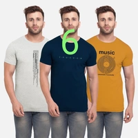 BULLMER Bullmer Printed Men Round Neck Multicolor T-Shirt - 5, XL