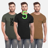 BULLMER Bullmer Printed Men Round Neck Multicolor T-Shirt - 6, S