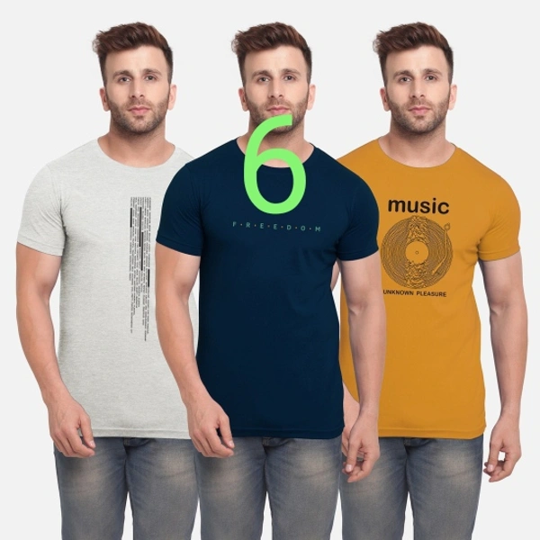 BULLMER Bullmer Printed Men Round Neck Multicolor T-Shirt - 6, S