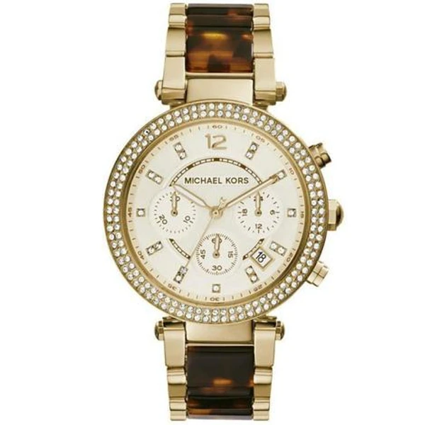 Designer Watch Yellow Gold-Plated Chronograph Watch Mk568