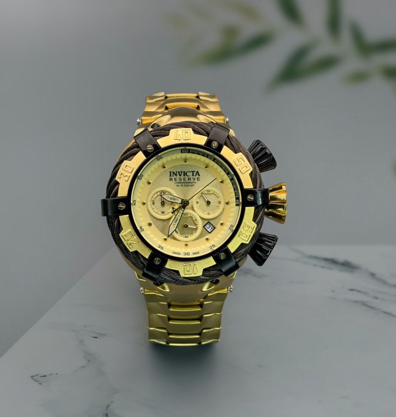 Invicta Reserve Thunderbolt 56mm Full golden dial