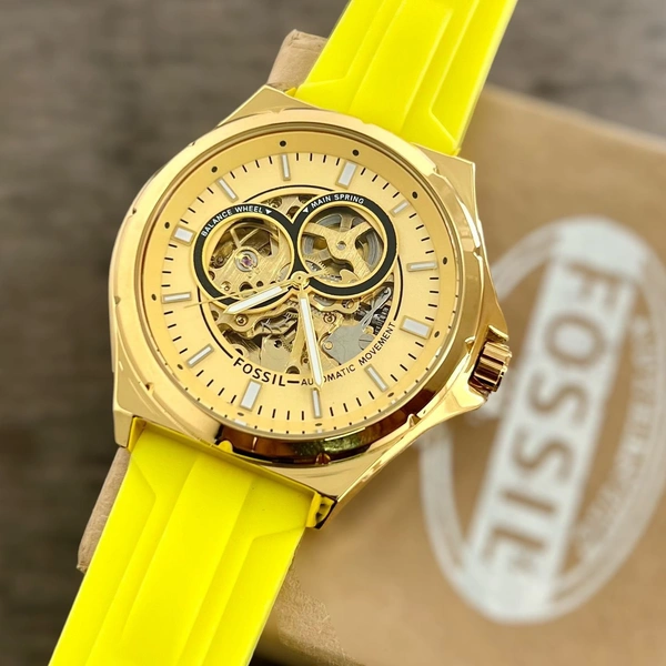 *FOSSIL FB-01 Automatic Grey Fiber Watch* - Yellow