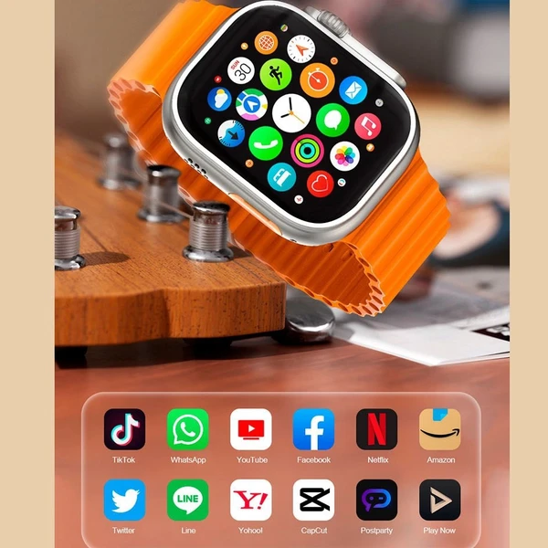 SERIES 8 ULTRA 4G WATCH WITH SIM CARD SLOT* - Yellow Orange