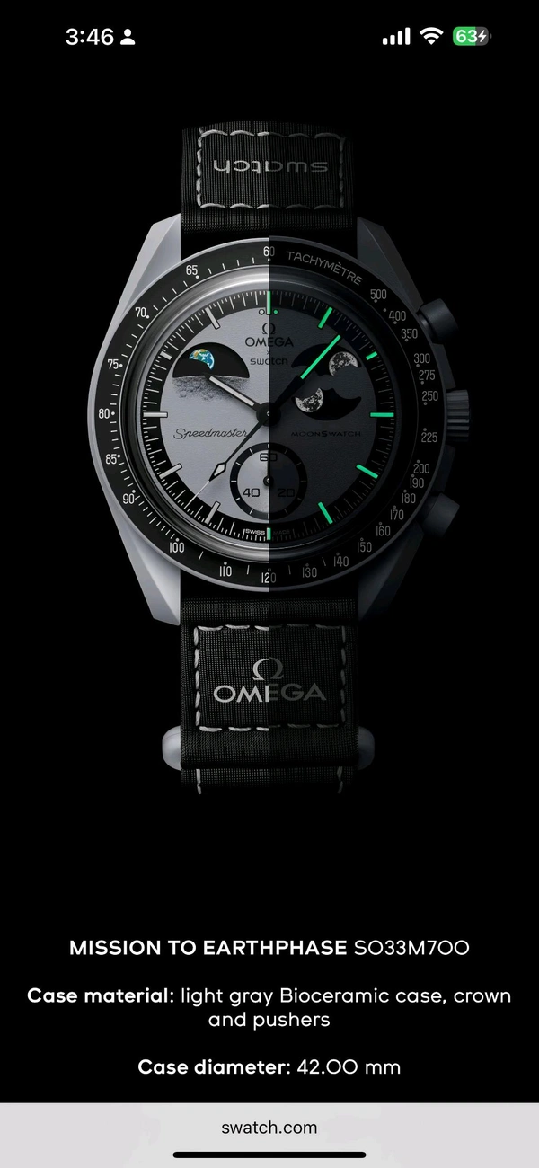 *Wrist Roll with Omega Swatch Speedmaster Moonswatch - Mission to the EarthPhas