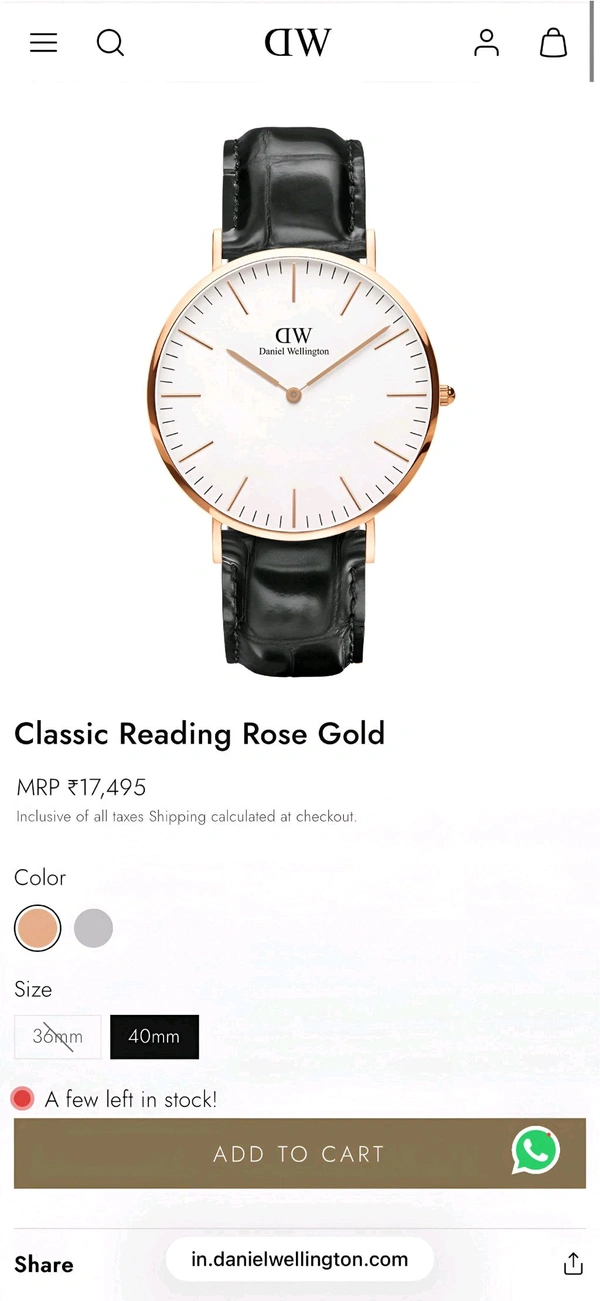 *Daniel Wellington Classic Catalog Model* ā