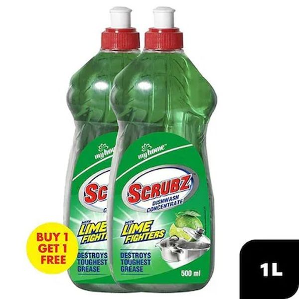 My Home Scrubz Lime Dishwash Liquid 500 ml (Buy 1 Get 1 Free)