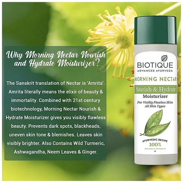 BIOTIQUE MORNING NECTAR NOURISH & HYDRATE  MOISTURIZER  120ML